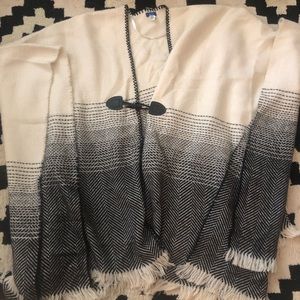 Southwest Inspired Cape/Poncho With Fringe